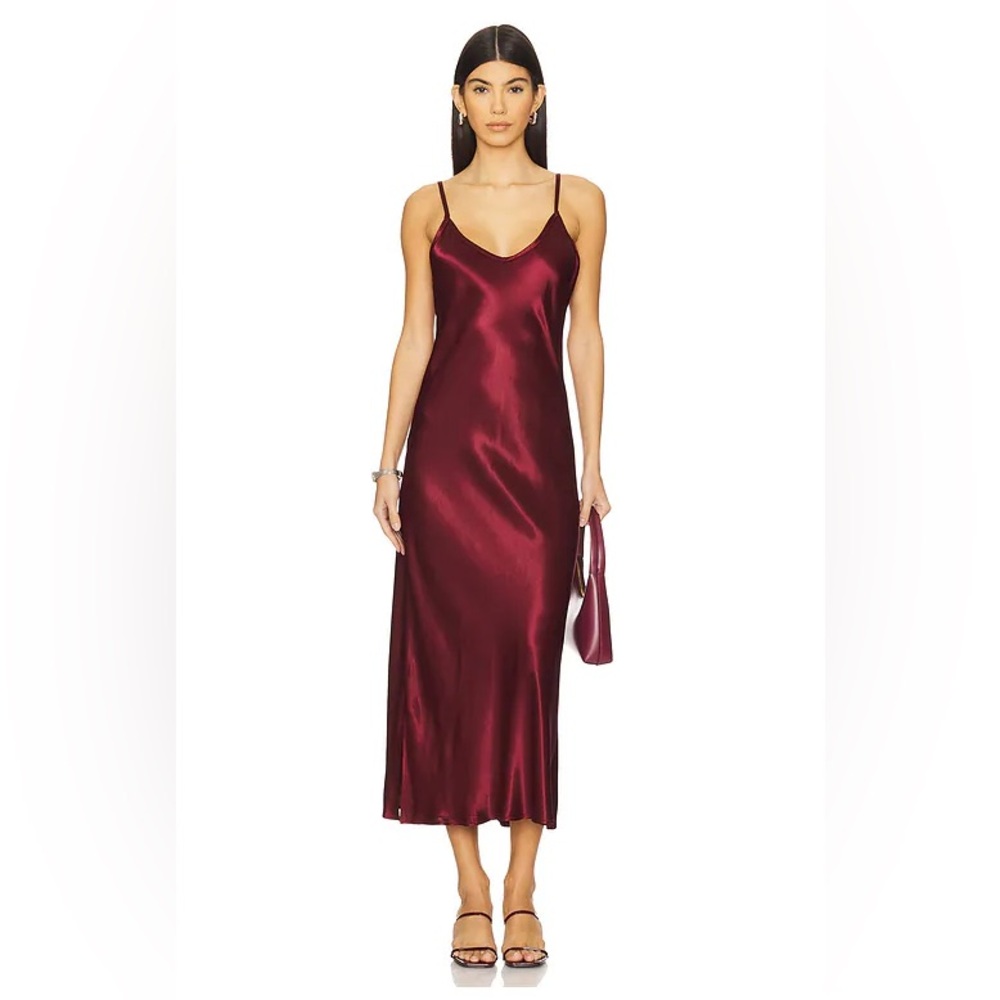 Enza Costa Bias Cut Slip Dress in Ruby REVOLVE